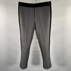 GIORGIO ARMANI Size 34 Gray Heathered Wool Silk Tuxedo Dress Pants